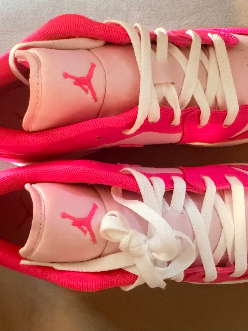Jordan Pink and White Girls' Low-Top Sneakers - Picture 2 of 6